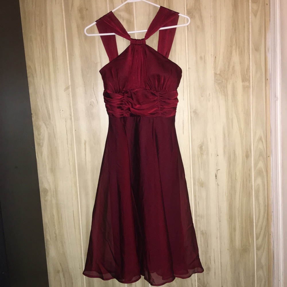 Sheer Burgundy Dressbarn Petite Collection Dress
